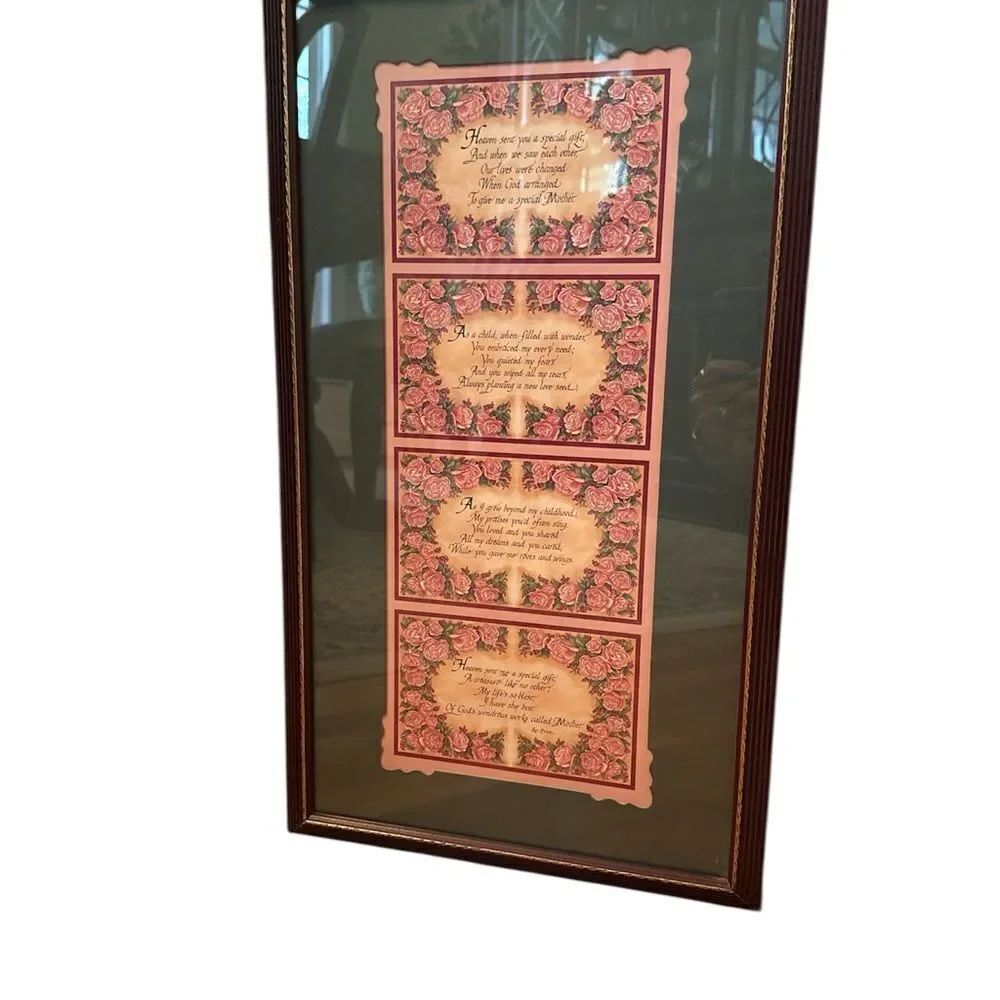 Home Interiors Wooden  Framed Poem By Ken Brown "Heaven Sent You A Special Gift"